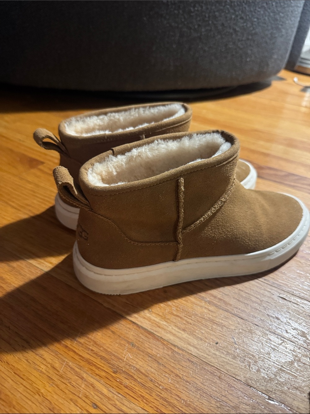 UGG Chestnut Slip-On Faux Fur Lined Boots- in excellent condition!